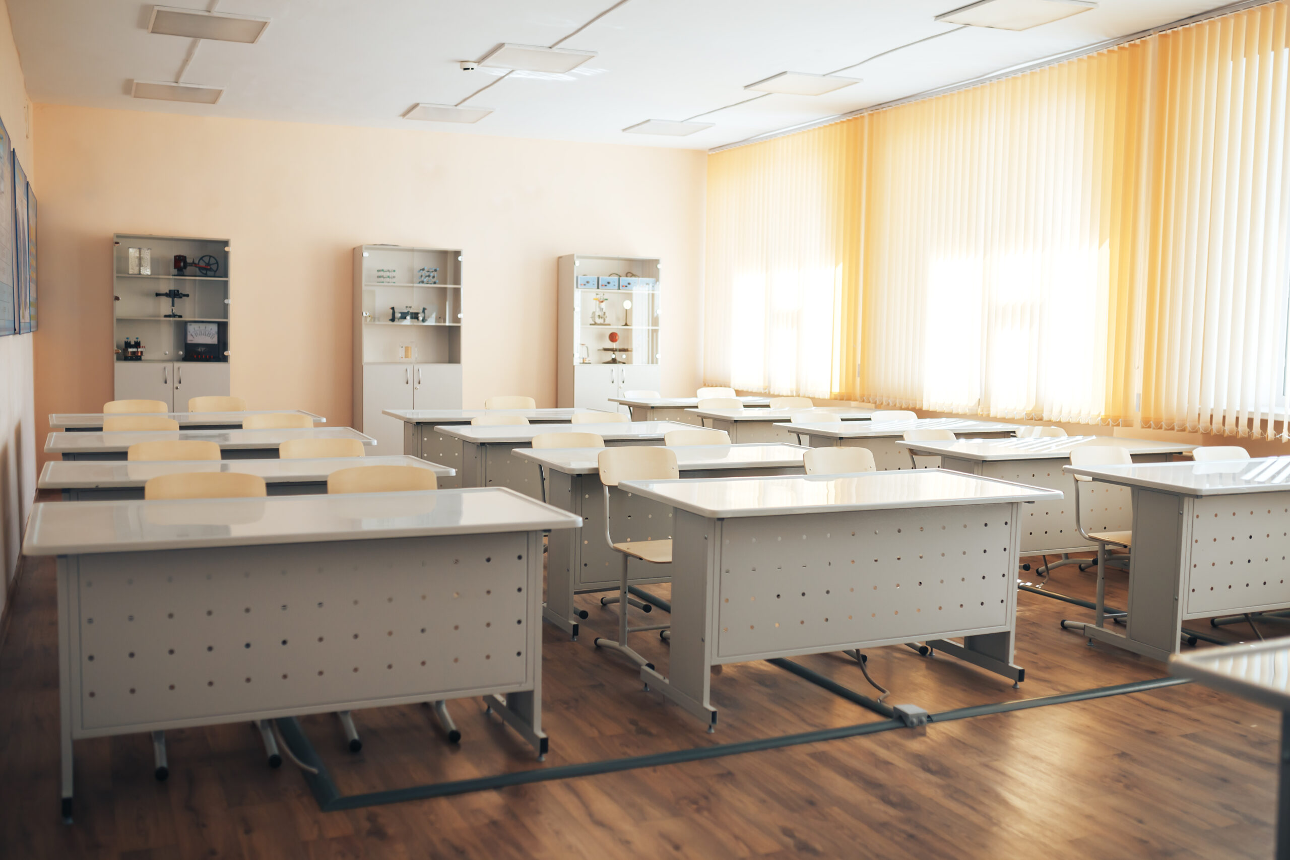 Empty school class during school holidays, back to school, children education